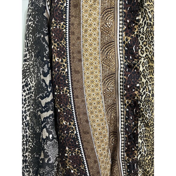 Vintage Allison Taylor Cheetah Print 100% Silk Button Up Shirt Women Size L - Picture 3 of 10